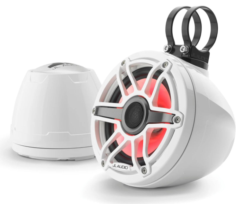 Suncoast Marine and Auto offers JL Audio VeX™ Enclosed Speaker System M6 6.5" with LED and White Sport Grille (M6-650VEX-Gw-S-GwGw-i)
