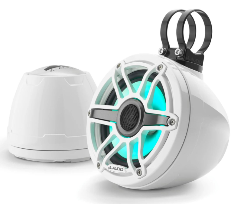 Suncoast Marine and Auto offers JL Audio VeX™ Enclosed Speaker System M6 6.5" with LED and White Sport Grille (M6-650VEX-Gw-S-GwGw-i)