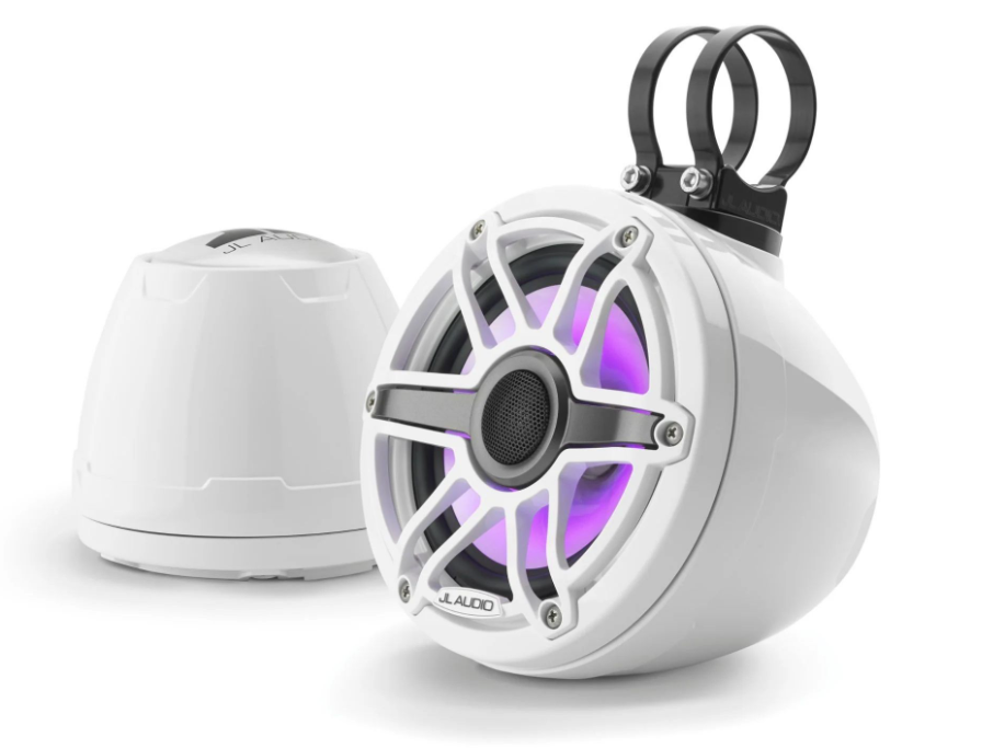 Suncoast Marine and Auto offers JL Audio VeX™ Enclosed Speaker System M6 6.5" with LED and White Sport Grille (M6-650VEX-Gw-S-GwGw-i)
