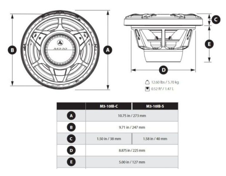 M3-10IB-S-Gw-i-4 10" Marine Subwoofer Driver, White Sport Grilles with RGB LED Lighting. Model # 19562016 Mfg # 010-03265-00