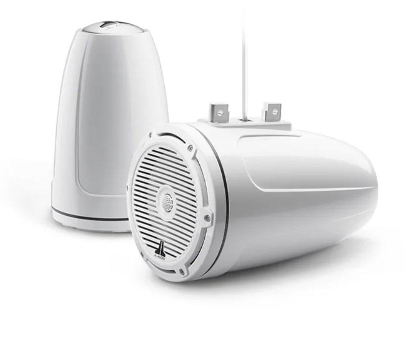 Suncoast Marine and Auto offers JL Audio® M3 Enclosed Tower Speakers 7.7" with White Classic Grille (M3-770ETXv3-Gw-C-Gw)