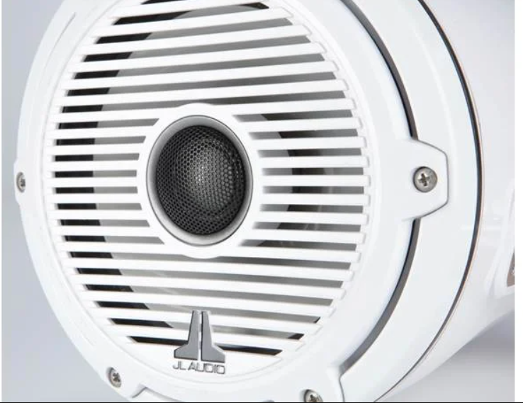 Suncoast Marine and Auto offers JL Audio M6 Series 7.7" Tower Speakers Gloss White and Black Classic Grille (M6-770ETXv3-Gw-C-GwGw)