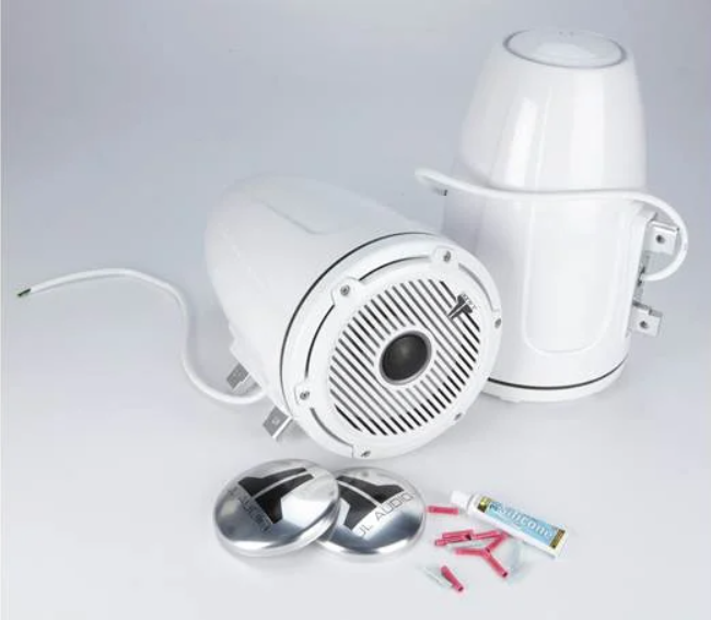 Suncoast Marine and Auto offers JL Audio M6 Series 7.7" Tower Speakers Gloss White and Black Classic Grille (M6-770ETXv3-Gw-C-GwGw)