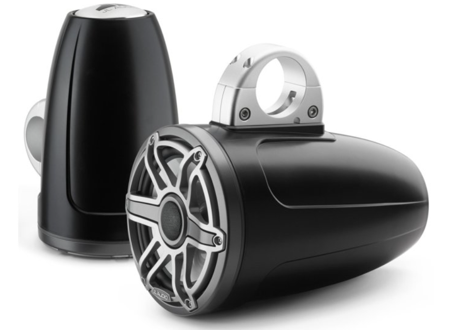 Suncoast Marine and Auto offers JL Audio® M6 Enclosed Tower Speakers 7.7" with Titanium Sport Grille (M6-770ETXv3-Sb-S-GmTi)