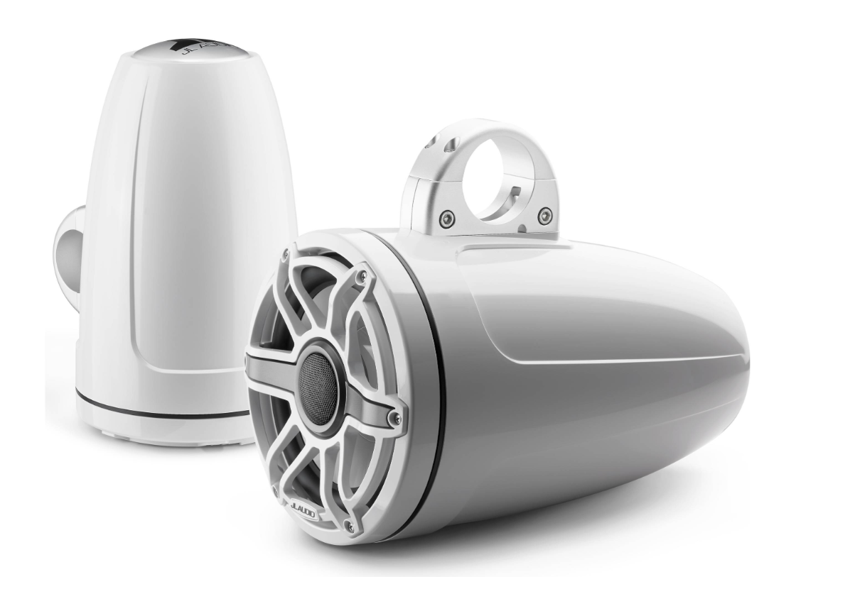 Suncoast Marine and Auto offers JL Audio® M6 Enclosed Tower Speakers 8.8" with White Sport Grille (M6-880ETXv3-Gw-S-GwGw)