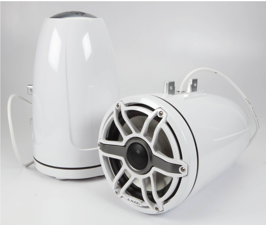 Suncoast Marine and Auto offers JL Audio® M6 Enclosed Tower Speakers 8.8" with LED and White Sport Grille (M6-880ETXv3-Gw-S-GwGw-i)