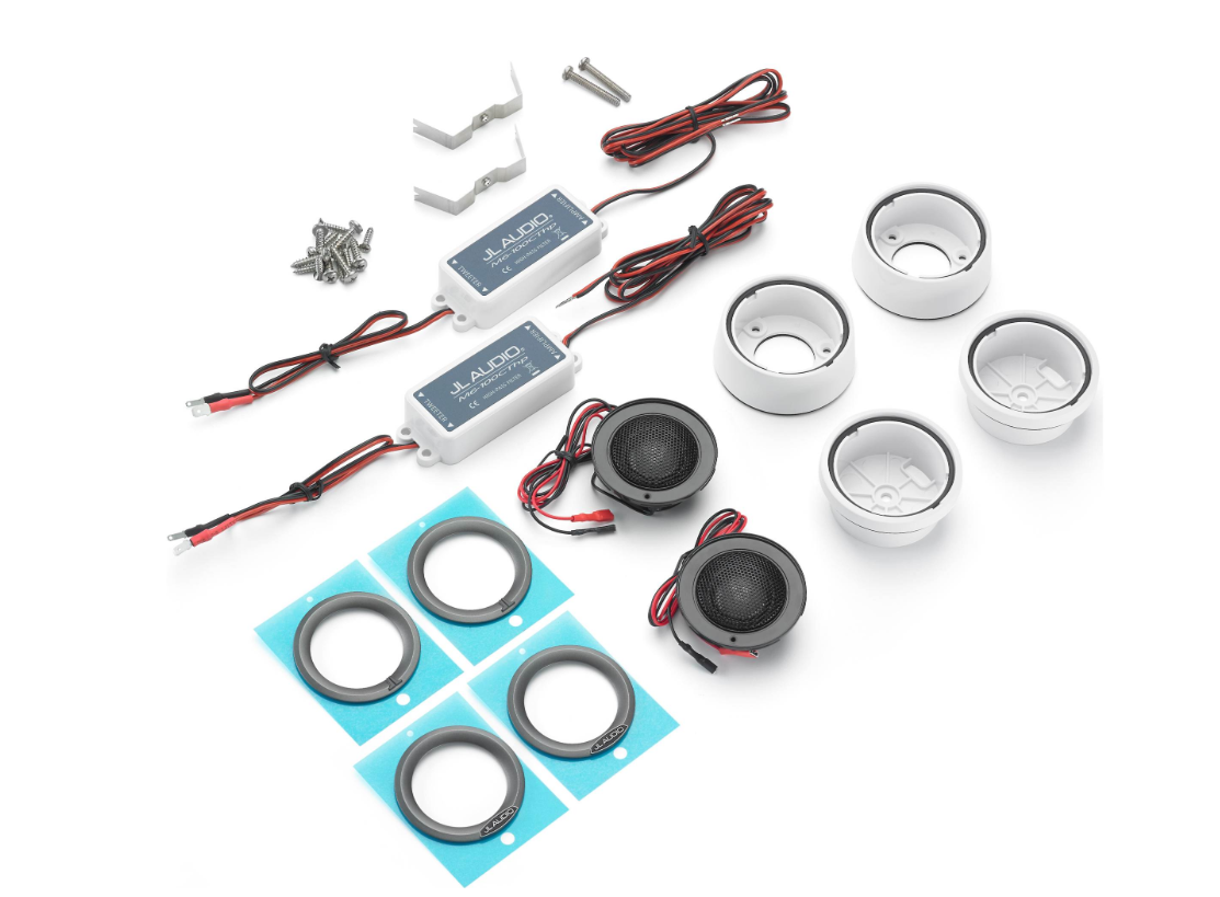 Suncoast Marine and Auto offers JL Audio M6 Marine Component Tweeter 1" with White Mounting Cups and Gray Trim Ring (M6-100CT-C/S-GwGm)