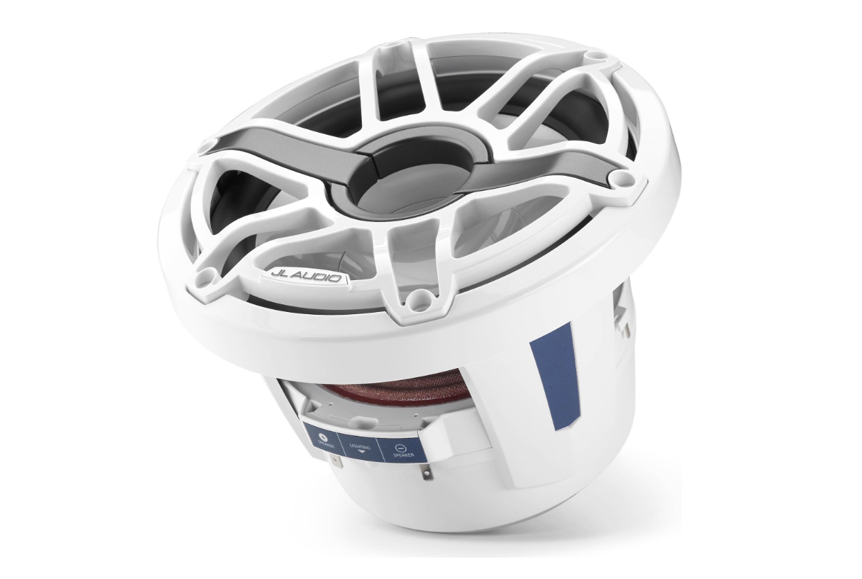 Suncoast Marine and Auto offers JL Audio M6 Marine Subwoofer 8" with White Sport Grille (M6-8IB-S-GwGw-4)