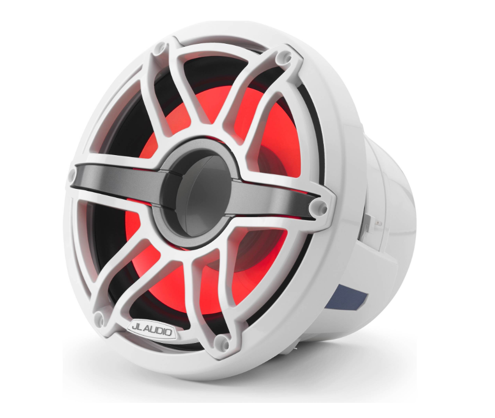 Suncoast Marine and Auto offers JL Audio M6 Marine Subwoofer 8" LED and White Sport Grille (M6-8IB-S-GwGw-i-4)