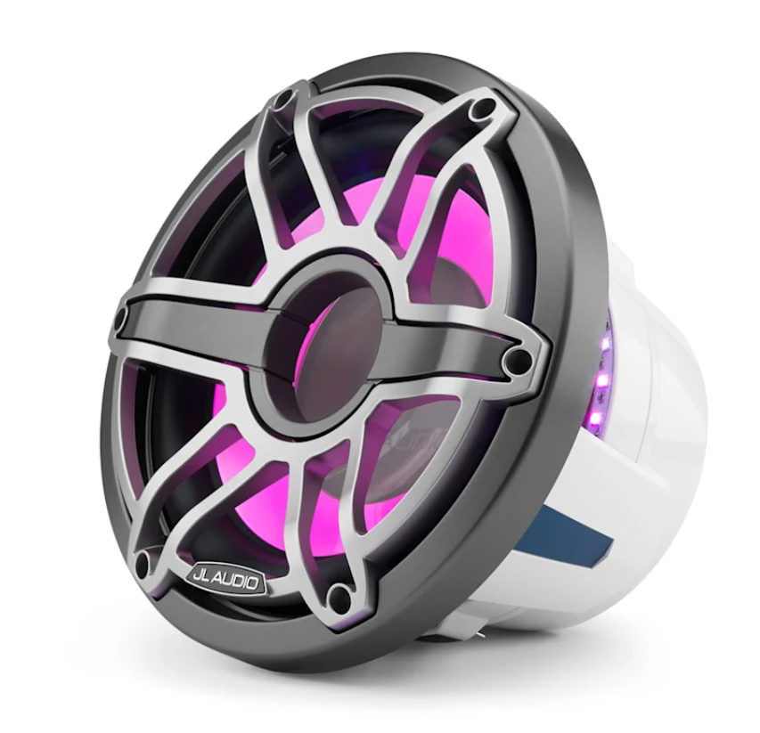 Suncoast Marine and Auto offers JL Audio M6 Marine Subwoofer 10" with LED and Titanium Sport Grille (M6-10IB-S-GmTi-i-4)