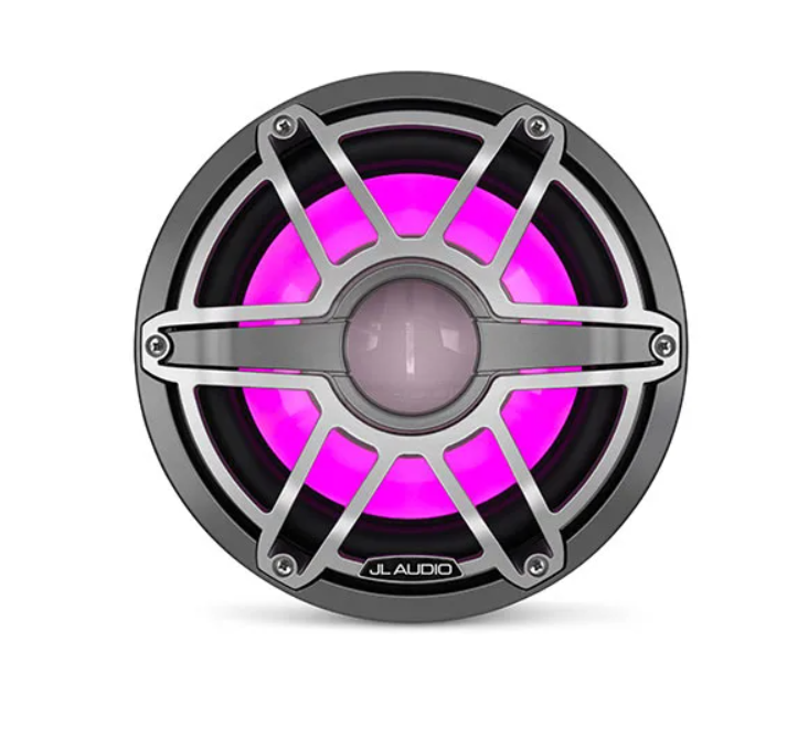 Suncoast Marine and Auto offers JL Audio M6 Marine Subwoofer 10" with LED and Titanium Sport Grille (M6-10IB-S-GmTi-i-4)