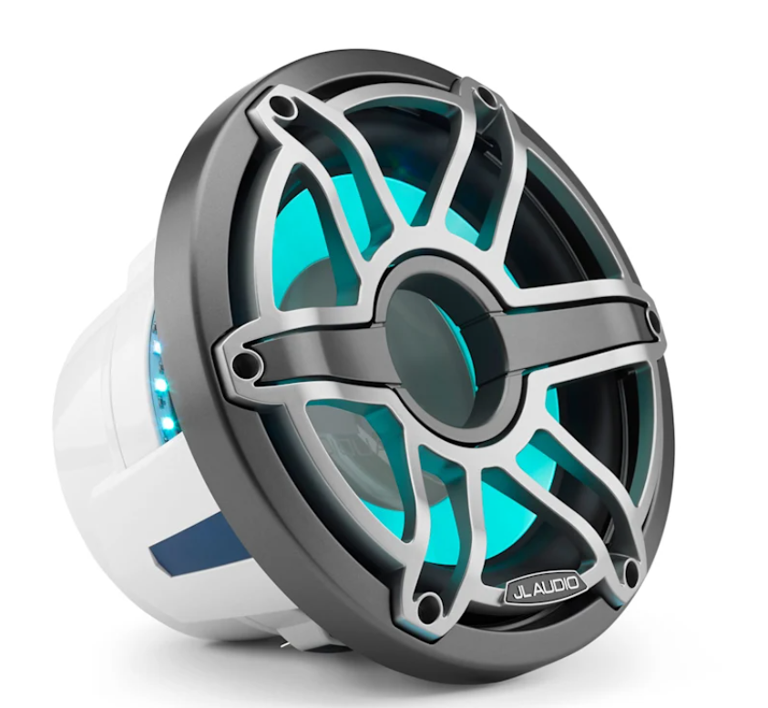 Suncoast Marine and Auto offers JL Audio M6 Marine Subwoofer 10" with LED and Titanium Sport Grille (M6-10W-S-GmTi-i-4)