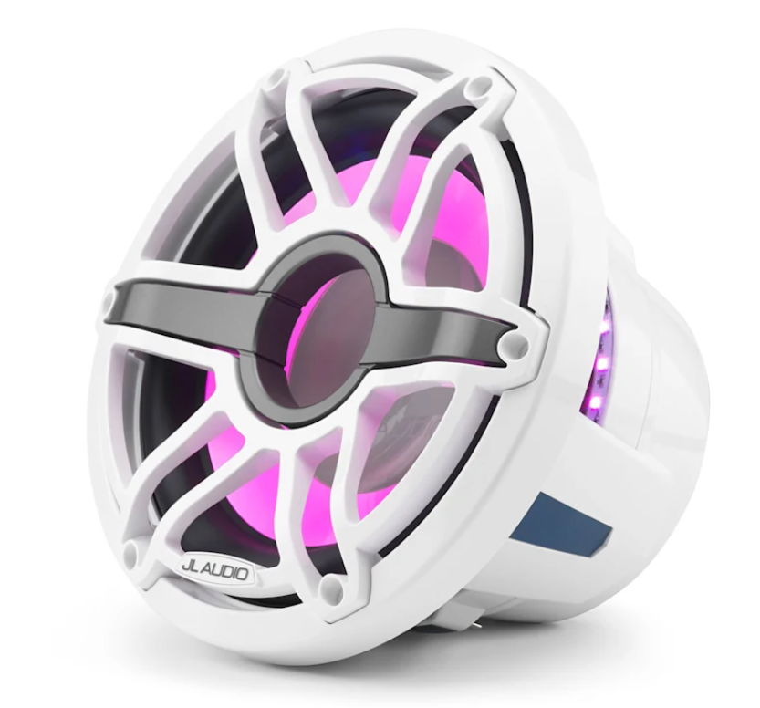 Suncoast Marine and Auto offers JL Audio M6 Marine Subwoofer 10" with LED and White Sport Grille (M6-10W-S-GwGw-i-4)