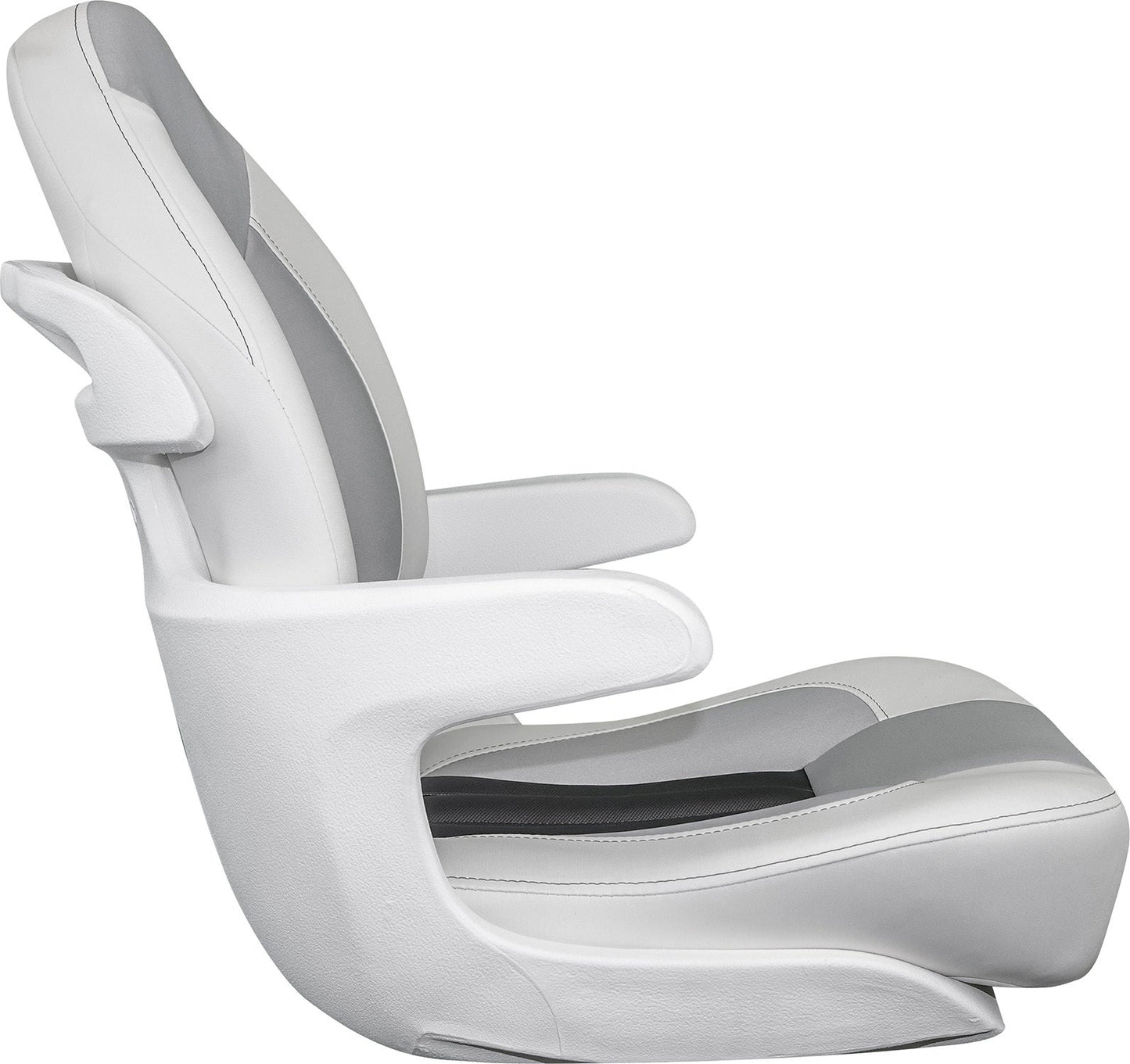 TEMPRESS ProBax® Captain Boat Seat with Arms, White and Gray (68355)