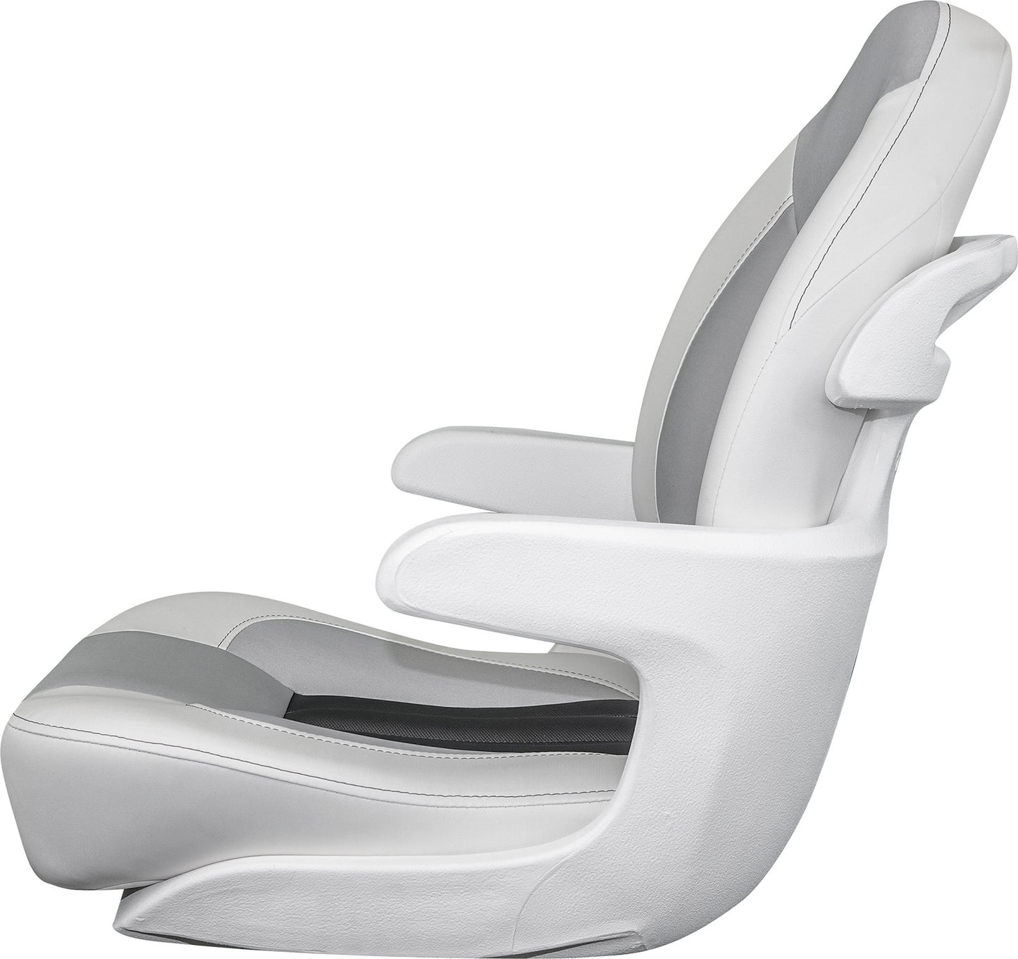 TEMPRESS ProBax® Captain Boat Seat with Arms, White and Gray (68355)
