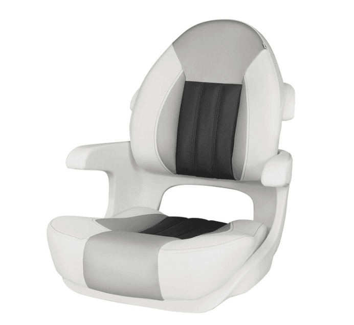 Suncoast Marine and Auto offers Tempress ProBax Captain Boat Seat with Arms, White & Gray (68355)