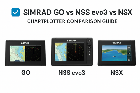 Compare Simrad GO, NSS evo3, and NSX chartplotters. Discover key features, differences, and the best model for your boat at Suncoast Marine & Auto.