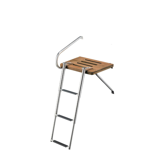 Explore Top Boating Teak Swim Platforms for Inboard and Outboard Motors, featuring ladders, two and three steps and a variety of sizes. Choose Suncoast!