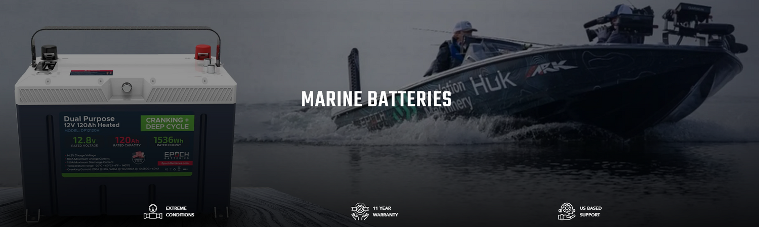 Shop Epoch Batteries at Suncoast! Designed to withstand the rigors of the open water, our marine batteries provide reliable power for your boat, yacht, or other watercraft, ensuring smooth sailing every time.