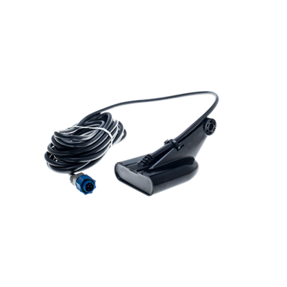 Dual Frequency TM Transducer (HST-DFSBL) (000-0106-77) The HSTDFSBL is a 50/200 kHz transom mount Skimmer transducer with a built-in temp sensor. Transom-mount, dual frequency skimmer.