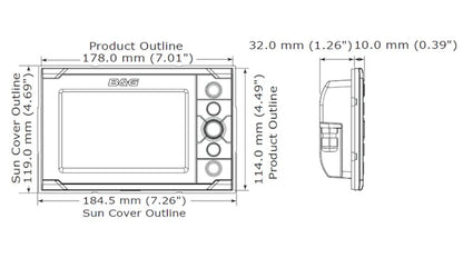 Suncoast Marine and Auto offers BG H5000 Graphic Display (000-11542-001) dimensions view