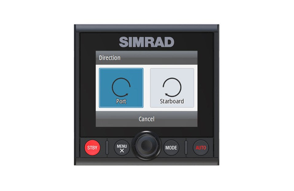Suncoast Marine and Auto offers Simrad AP44 Autopilot Controller [000-13289-001] The AP44 Autopilot Controller combines a full colour display with intuitive controls and modern glass helm styling. Free your hands from the wheel.