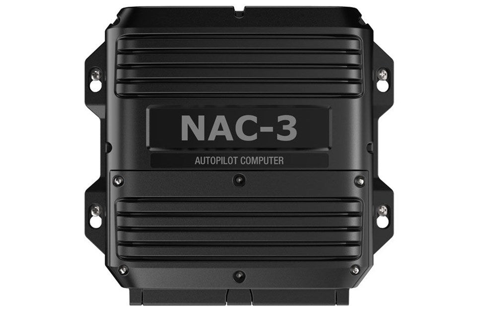 Suncoast Marine and Auto offers Simrad NAC-3 VRF Core Pack - NAC-3, Precision-9 & N2k Starter Kit [000-13338-001] The pack includes the Simrad NAC-3 computer, compass, cabling, and connectors. It uses VRF tech, eliminating the need for a mechanical rudder feedback unit.