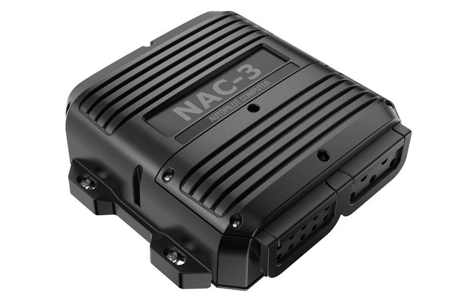 Suncoast Marine and Auto offers Simrad NAC-3 VRF Core Pack - NAC-3, Precision-9 & N2k Starter Kit [000-13338-001] The pack includes the Simrad NAC-3 computer, compass, cabling, and connectors. It uses VRF tech, eliminating the need for a mechanical rudder feedback unit.