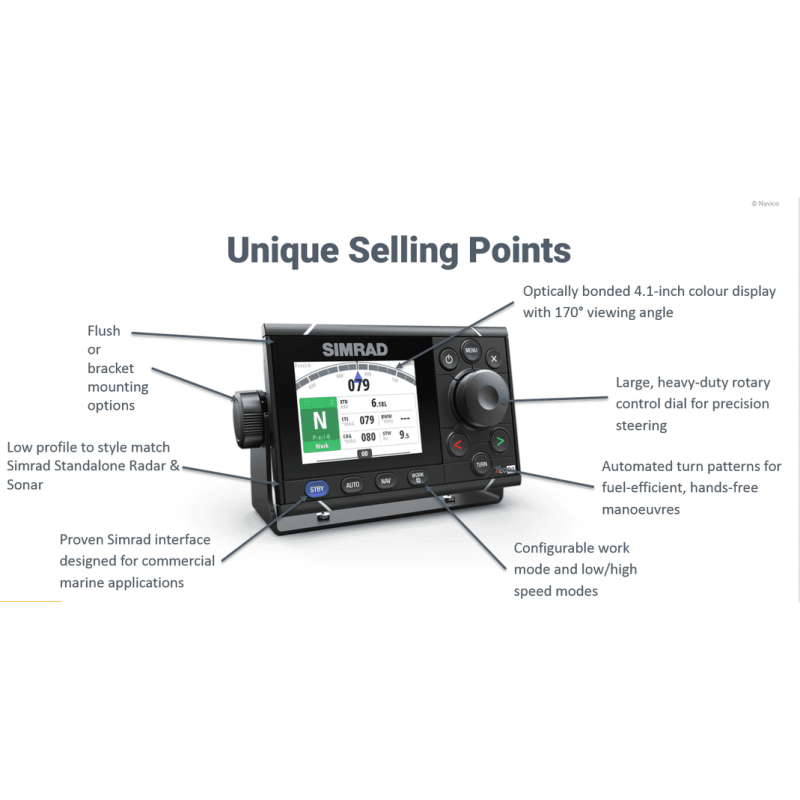 Suncoast Marine and Auto offers Simrad A2004 Autopilot Pack [000-13900-001] A2004 Autopilot pack with A2004 controller, AC70 Autopilot computer, RF300 rudder feedback and Precision 9 compass.