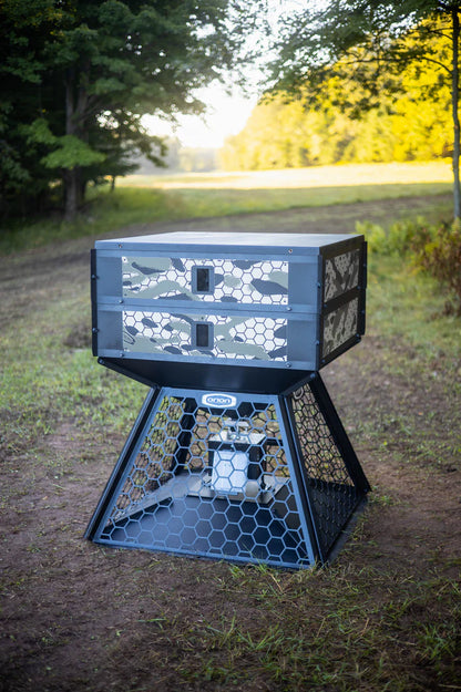 Suncoast Marine and Auto offers ORION HUNTING PRODUCTS 1050lbs Modular Stand and Fill Deer Feeder with 12V Battery and Solar FDR1001050