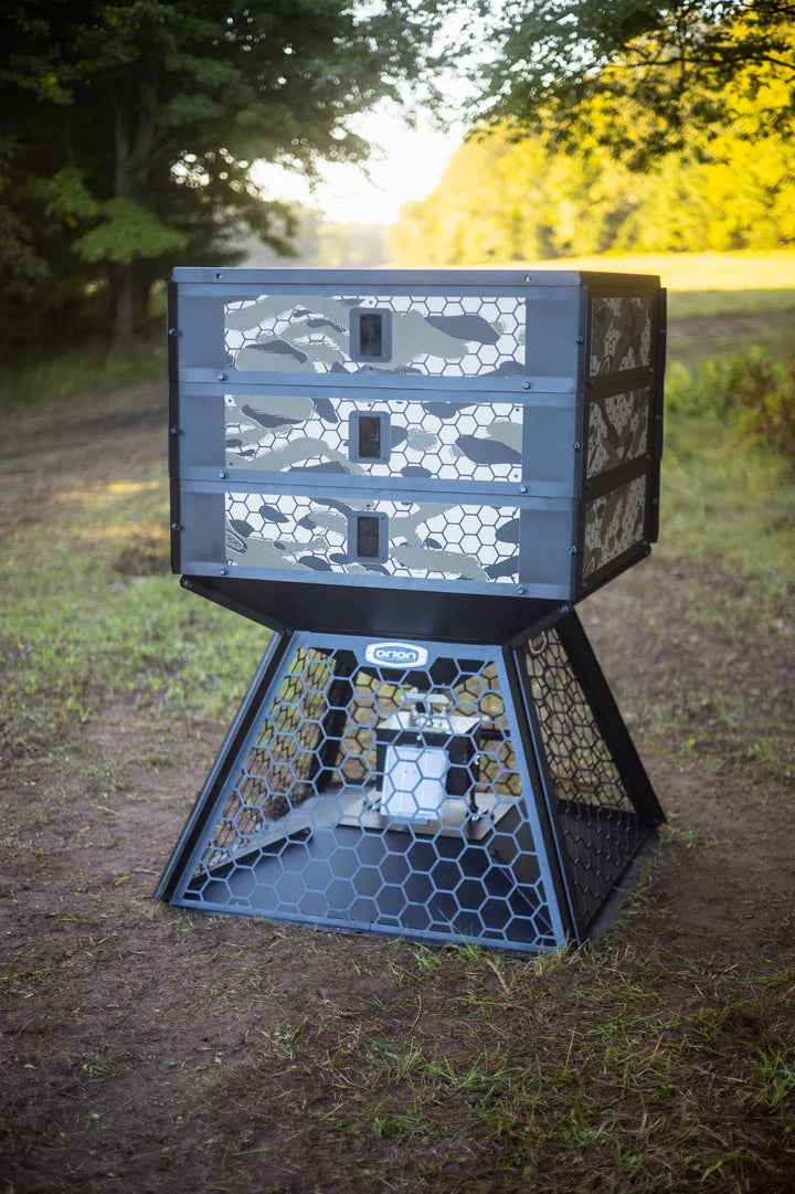 Suncoast Marine and Auto offers ORION HUNTING PRODUCTS 450lbs Fill Deer Feeder w/ 12V Battery and Solar FDR1000450