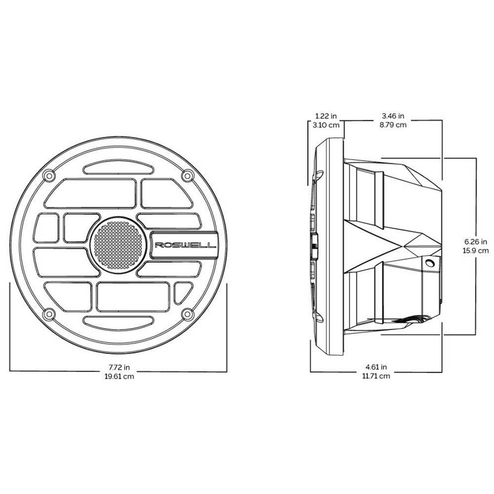 Roswell R Series 6.5 Marine Speakers - Anthracite Grille - 60W RMS 120W Peak Power [C920-1902] - Suncoast Marine & Auto Supply 