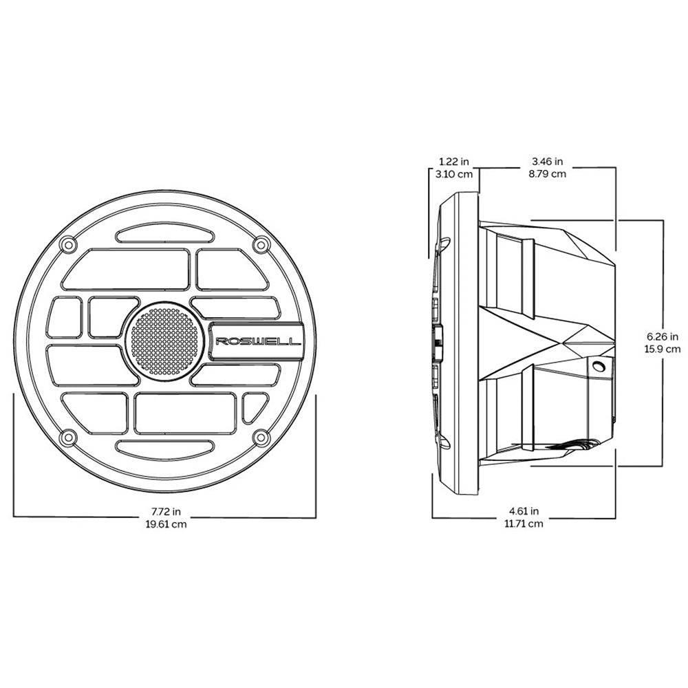 Roswell R Series 7.7 Marine Speakers - Anthracite Grille - 80W RMS 160W Peak Power [C920-1912] - Suncoast Marine & Auto Supply 
