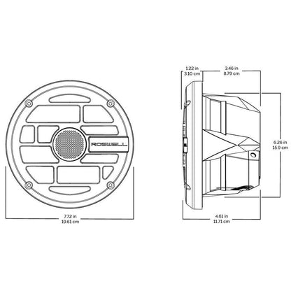 Roswell R Series 7.7 Marine Speakers - Anthracite Grille - 80W RMS 160W Peak Power [C920-1912] - Suncoast Marine & Auto Supply 