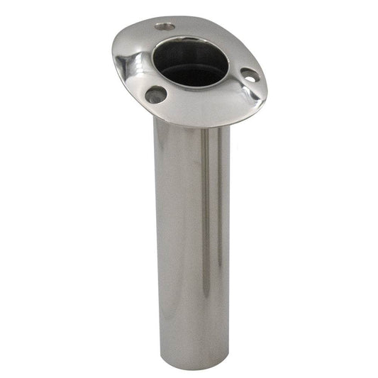 C.E. Smith 70 Series Standard Flush Mount Rod Holder - 15 Degree - Stainless Steel - Gimbal Bar Bottom - Black Liner [536710] - Suncoast Marine & Auto Supply 