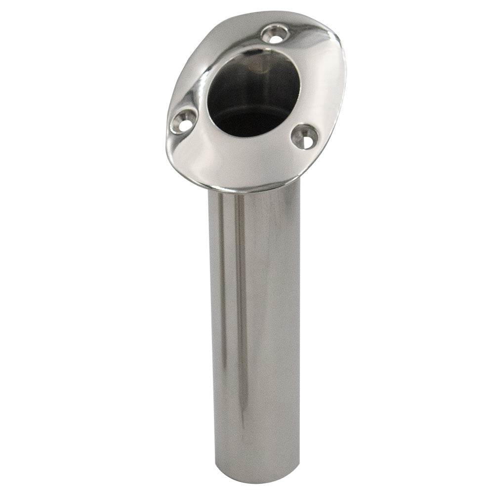 C.E. Smith 80 Series Standard Flush Mount Rod Holder - 30 Degree - Stainless Steel - Cast Bottom - Black Liner [536820C] - Suncoast Marine & Auto Supply 