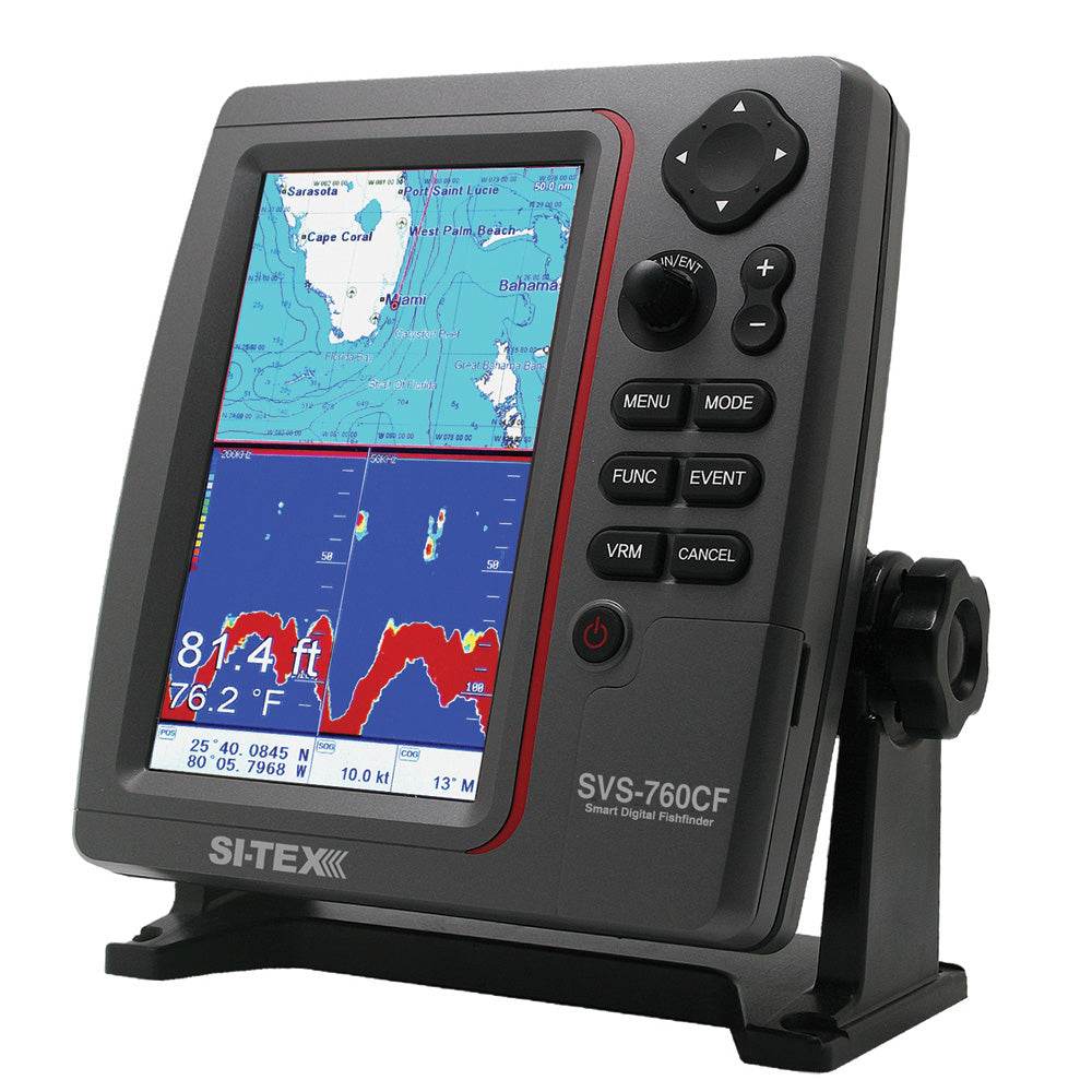 SI-TEX GPS Dual Frequency 600W Sonar System - 7 Color LCD w/Internal External GPS Antenna C-MAP 4D Card [SVS-760CF+] - Suncoast Marine & Auto Supply 