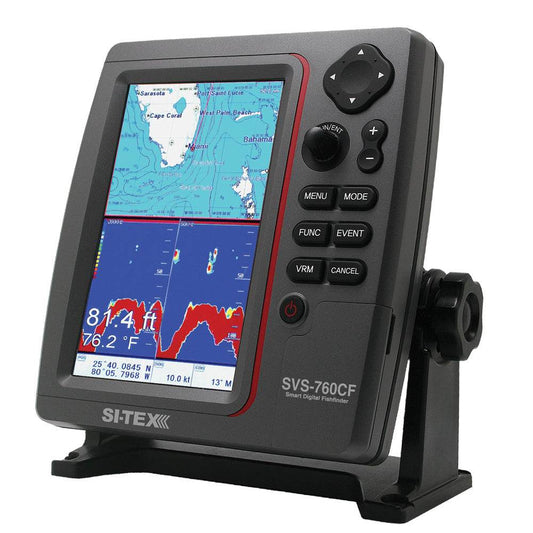 SI-TEX GPS Dual Frequency 600W Sonar System - 7 Color LCD w/Internal External GPS Antenna C-MAP 4D Card [SVS-760CF+] - Suncoast Marine & Auto Supply 