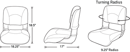 TEMPRESS High Back All-Weather White Boat Seat (Cushion Combo) (45616)