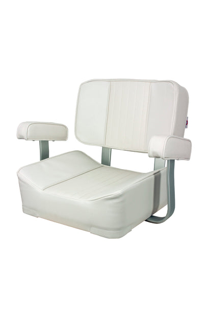 Suncoast Marine and Auto offers SPRINGFIELD Deluxe Captain’s Seat White (1040002) Chair with Armrests, White/Silver (Model # 14232581)