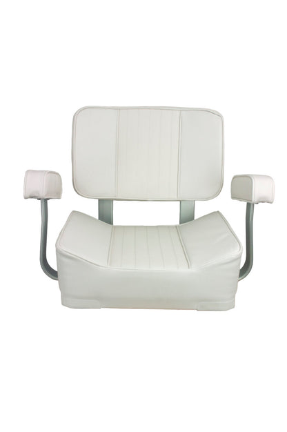 Suncoast Marine and Auto offers SPRINGFIELD Deluxe Captain’s Seat White (1040002) Chair with Armrests, White/Silver (Model # 14232581)