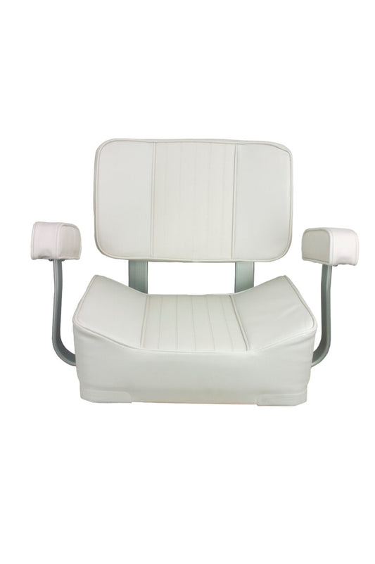 Suncoast Marine and Auto offers SPRINGFIELD Deluxe Captain’s Seat White (1040002) Chair with Armrests, White/Silver (Model # 14232581)