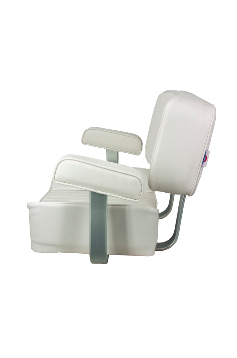 Suncoast Marine and Auto offers SPRINGFIELD Deluxe Captain’s Seat White (1040002) Chair with Armrests, White/Silver (Model # 14232581)