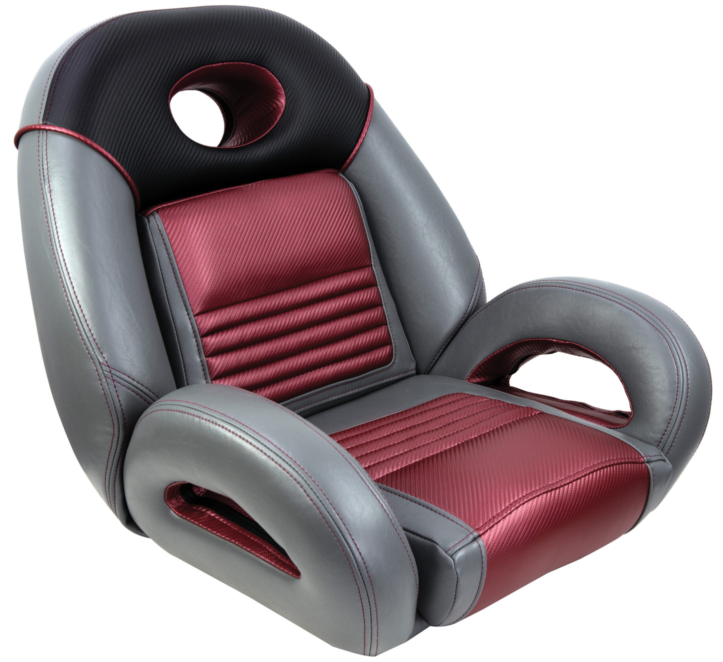 PRO Fishing Speed-Seat charcoal gray burgundy marine boat seat with universal mount (1040940-02)