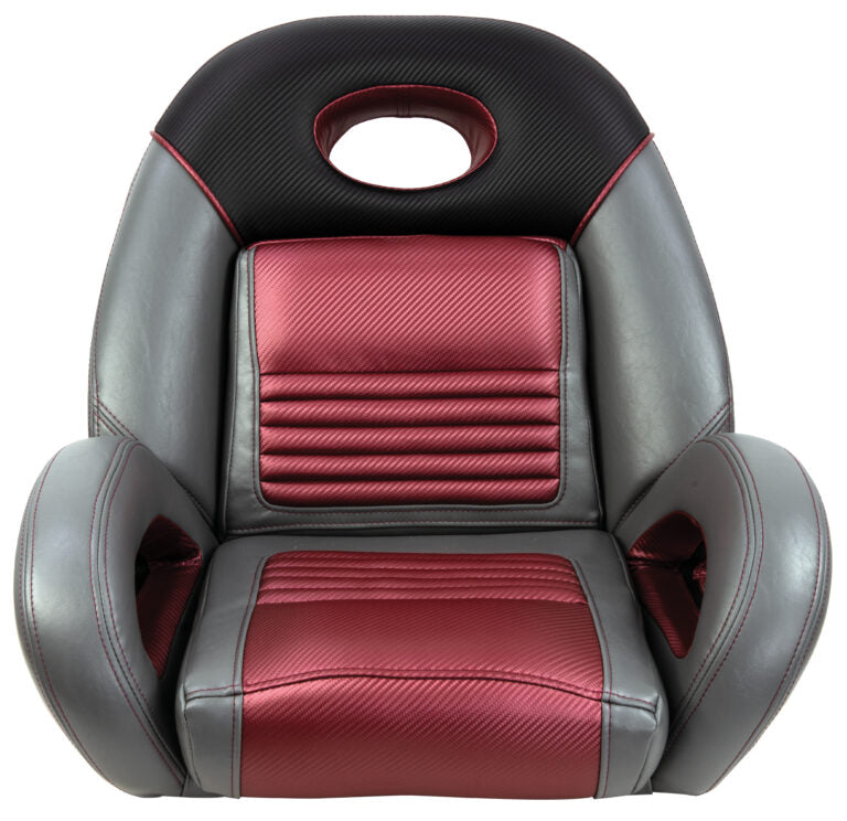 PRO Fishing Speed-Seat charcoal gray burgundy marine boat seat with universal mount (1040940-02)