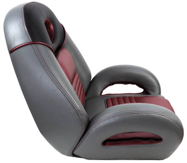 PRO Fishing Speed-Seat charcoal gray burgundy marine boat seat with universal mount (1040940-02)