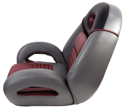 PRO Fishing Speed-Seat charcoal gray burgundy marine boat seat with universal mount (1040940-02)