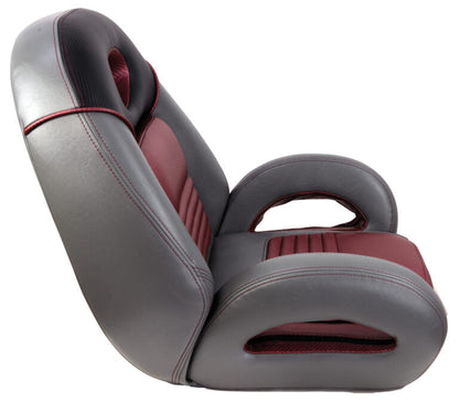 PRO Fishing Speed-Seat charcoal gray burgundy marine boat seat with universal mount (1040940-02)