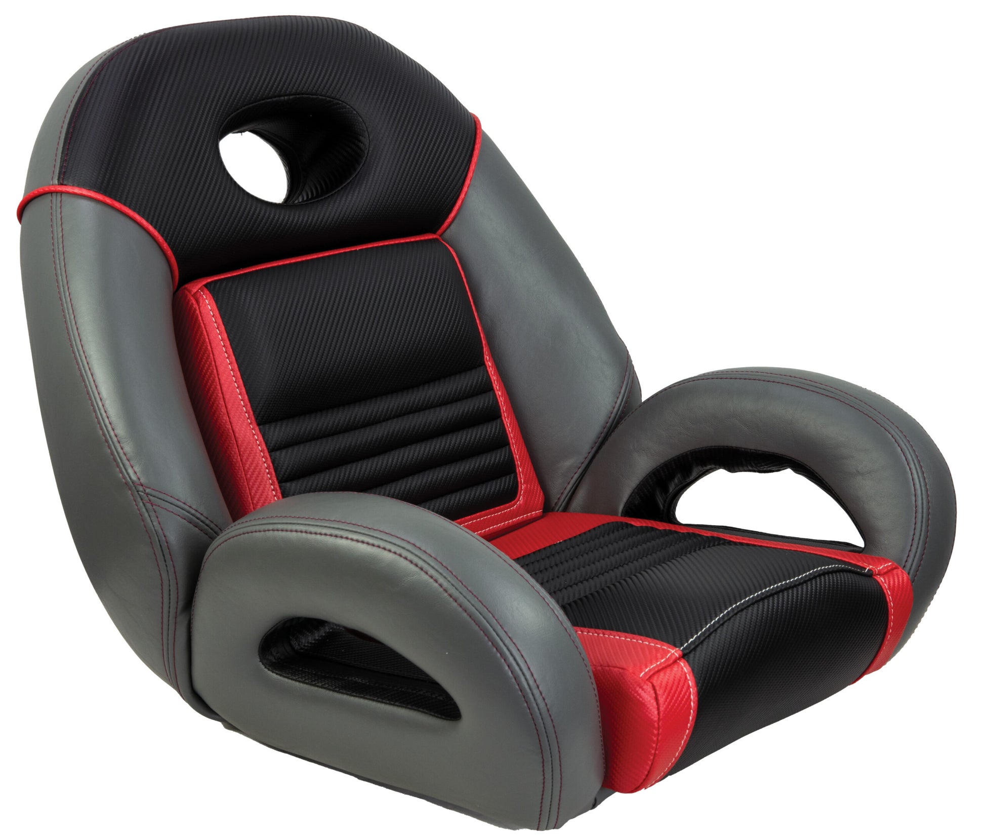 PRO Fishing Speed-Seat charcoal gray burgundy marine boat seat with universal mount (1040940-03)