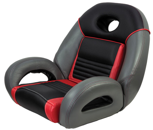 PRO Fishing Speed-Seat charcoal gray burgundy marine boat seat with universal mount (1040940-03)